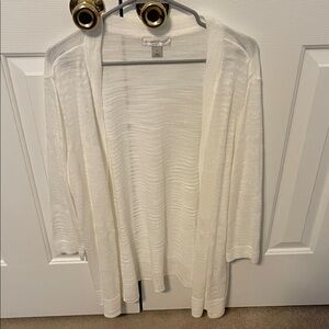 Christopher & Banks Women's White Cardigan Extra Large (Like New)